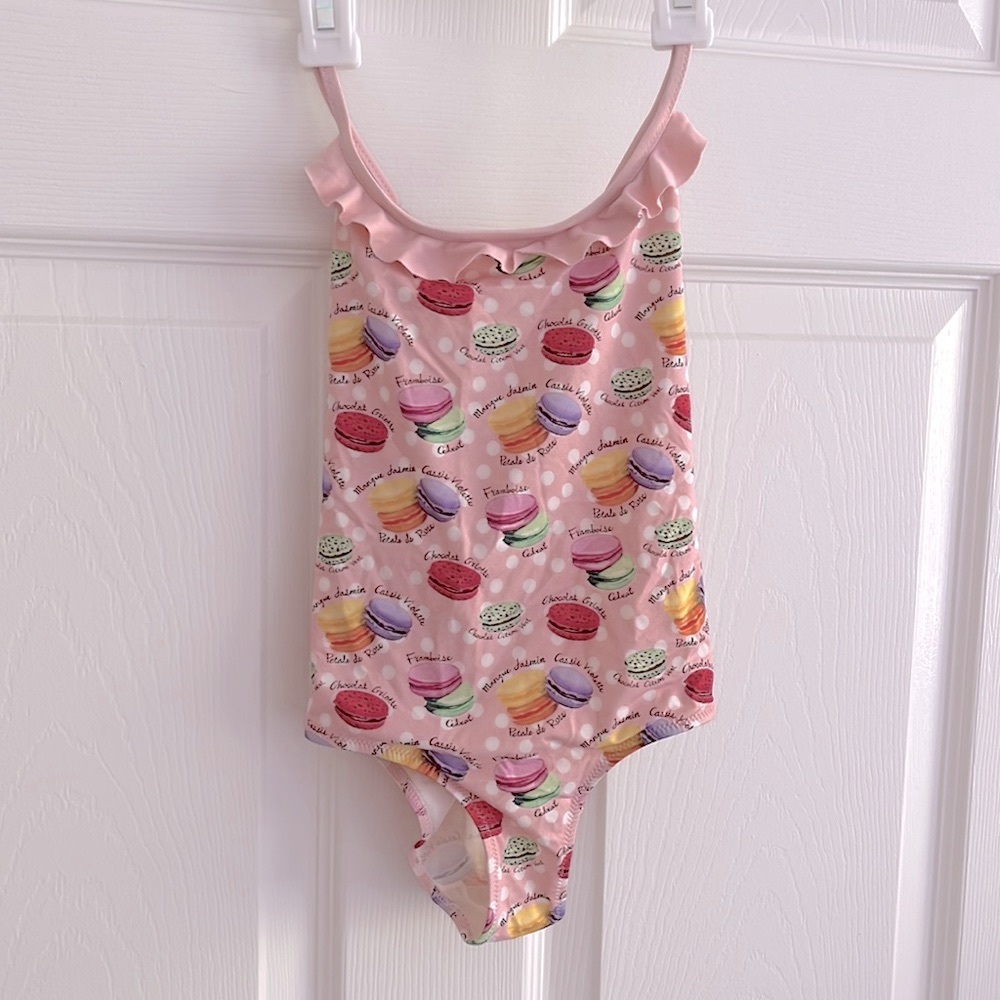 MC2 Saint Barth girls macaron print one piece swimsuit size 6